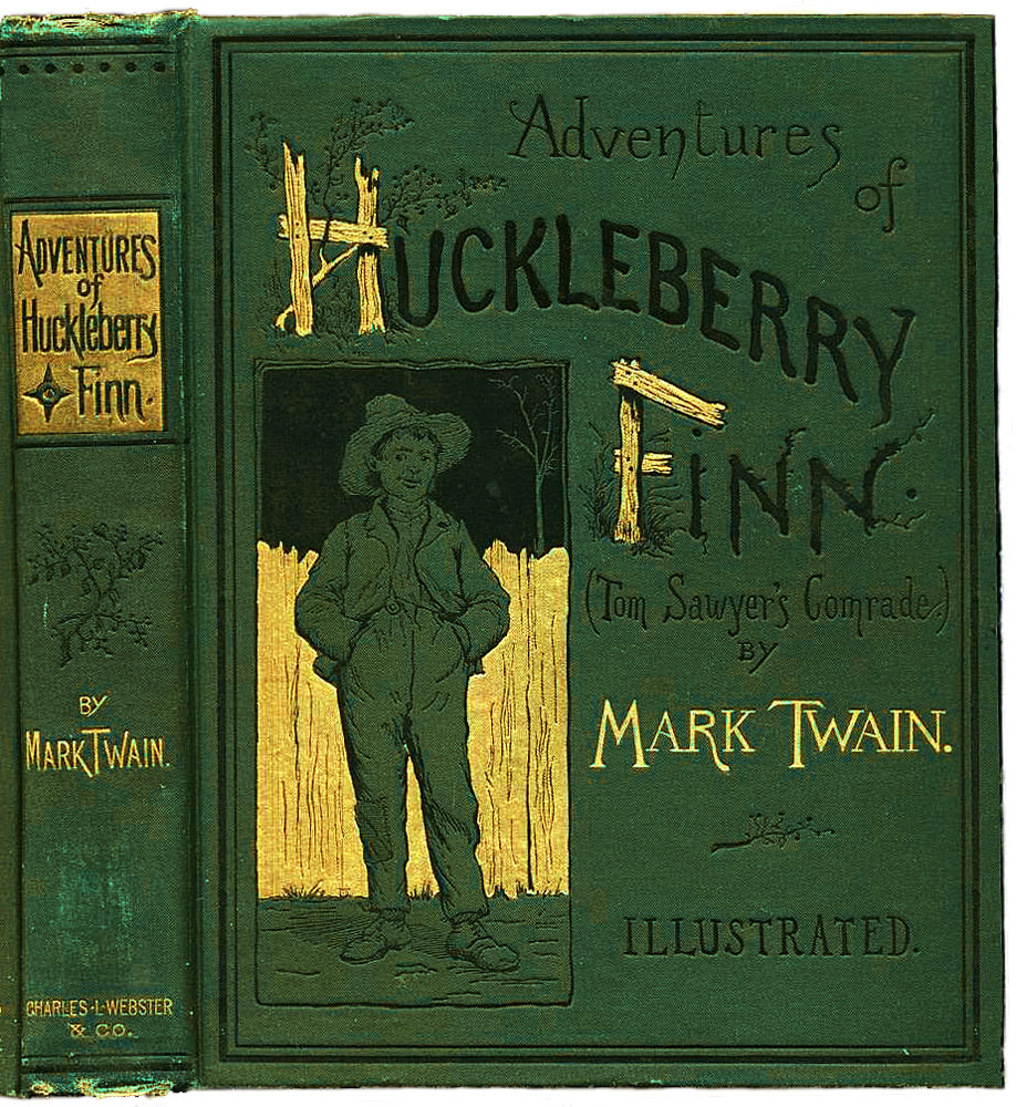 Copertina del libro "Huckleberry Finn" di Mark Twain